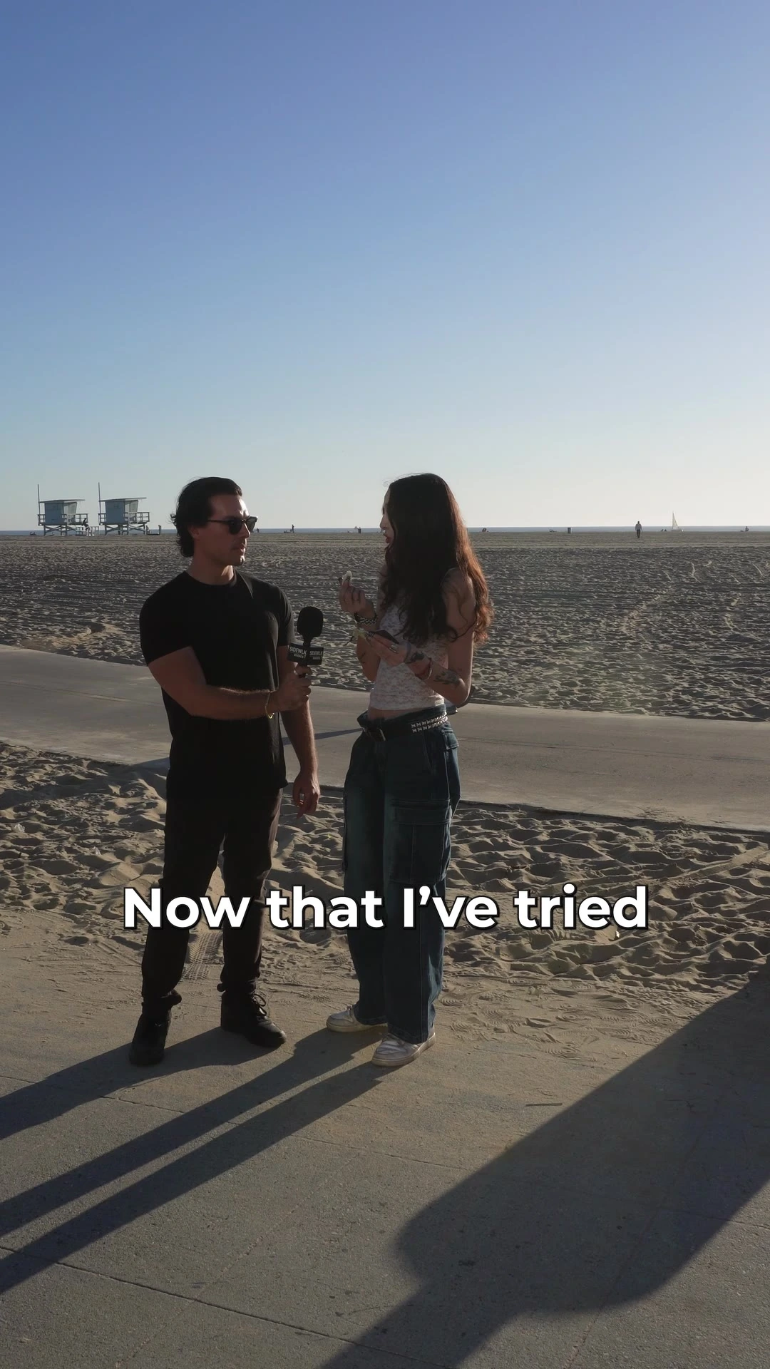 Pacific Soul Foods 9:16 cutdown poster frame — taste-test reaction filmed on the street